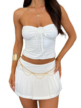 Women’s Y2K Pleated Mini Skirt Set