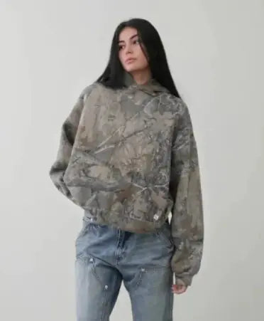 Women's Camo Print Pullover Hoodie
